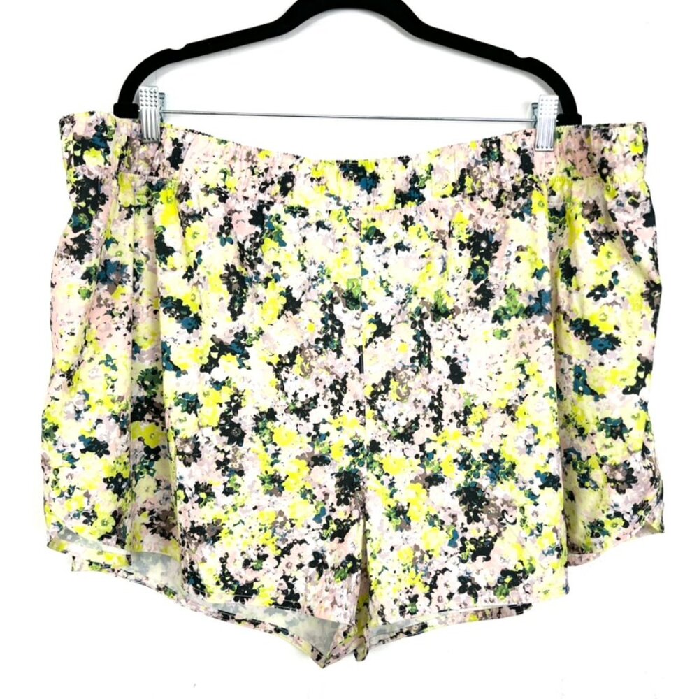 Old Navy Active StretchTech Running Shorts Lined Yellow Floral 3X Plus Size NWOT - Picture 6 of 6